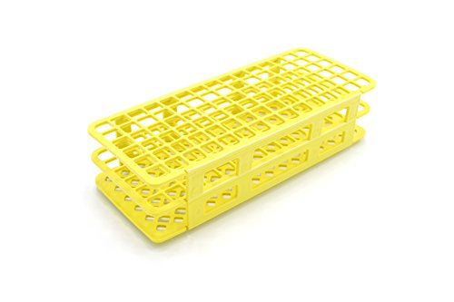 Heathrow Scientific Fold and Snap Tube Rack, 90 Wells, Fits 5-10 mL Tubes, Polypropylene, Autoclavable, Yellow - size: 13mm, style: Yellow
