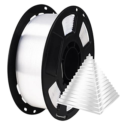 Silk Pearlescent Shiny Pearl White PLA Filament, 1kg 2.2lbs 1.75mm 3D Printing Material, Widely Support for FDM 3D Printer, Pack with Extra Filament Sample by BBLIFE - color: White