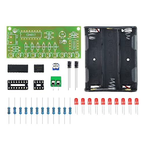 Soldering Practice Kit DIY Plug - in Flowing Water Light Soldering Kit - with CD4017 and NJ5655 - Ideal for Beginners & STEM Education - style: Adjustable Flash LED