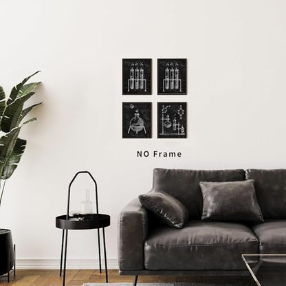 Chemistry Wall Art,Black and White Science Explore Poster 8x10Inch - color: 8x10inch (Unframed)h