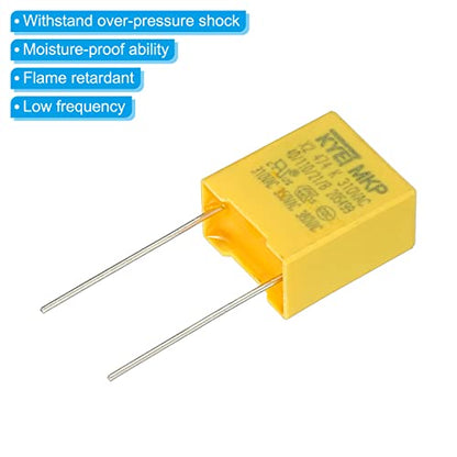 PATIKIL Safety Capacitors, 10 Pack 0.47uF AC 310V 10mm Pin Pitch 13x15x8mm Polypropylene Film Capacitor Assortment Kit for DIY Electronic Products - style: 0.47 uF