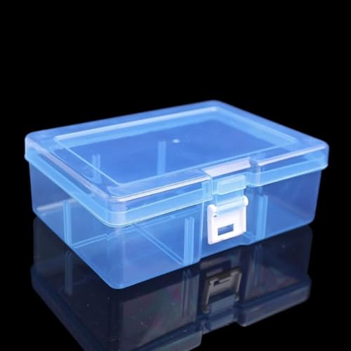 Transparent Large Capacity Plastic Container Storage Box Screw Sewing Cases Jewelry Display Box Practical Toolbox(Blue) - color: Blue
