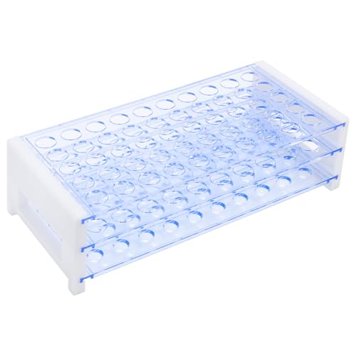 BorinGlass 50-Place Test Tube Rack for 13mm O.D. Tubes, Sturdy Plastic Lab Organizer - size: 13mm