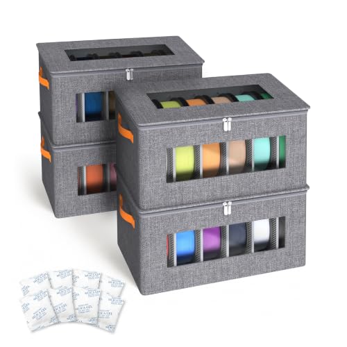 Eastherry 3D Printer Filament Storage Box, 4 Pack Organizer for 24 Spools
