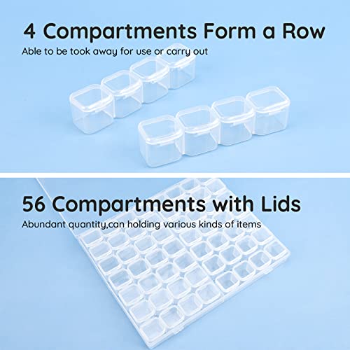 Segbeauty 56 Grids Clear Plastic Organizer Box, Gem Jewelry Storage Container with Dividers, Bead Organizer Earrings Storage Box Seeds Craft Organizers Screw Tool Boxes for Small Parts - size: 56 Count (Pack of 1)