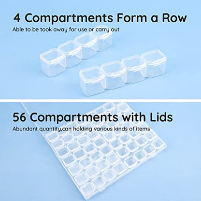 Segbeauty 56 Grids Clear Plastic Organizer Box, Gem Jewelry Storage Container with Dividers, Bead Organizer Earrings Storage Box Seeds Craft Organizers Screw Tool Boxes for Small Parts - size: 56 Count (Pack of 1)