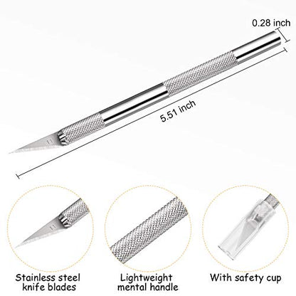 Mudder 15 Pack Exacto Knife Set, Craft Knives Hobby Knife, Silver - color: Silver
