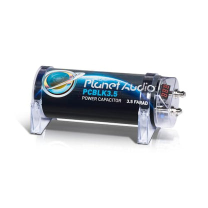 Planet Audio PCBLK3.5 3.5 Farad Car Capacitor, Energy Storage Enhanced Bass - style: 3.5 Farad