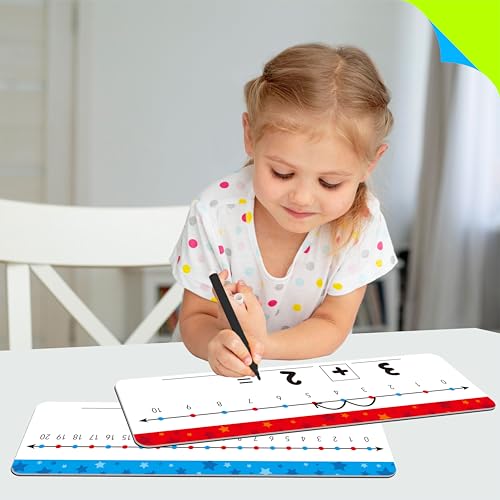 8 Packs Magnetic Number Line Boards, Dry Erase Writable and Erasable Math Board Addition & Subtraction White Board Magnets for Kids, Students, Classroom and Home (Each Measures 12” x 3.5”) - color: Stars（magnetic Boards）, size: 0-10/0-20 -8 Packs