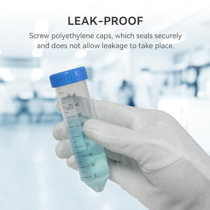 25 PCS 50mL Conical Centrifuge Tubes,Plastic Test Tube with Printed Graduation and Write-on Spot，Non-pyrogenic, DNase/RNase Free，EO sterilized,Screw Caps (Pack of 4) - size: 50ml (Pack of 4)