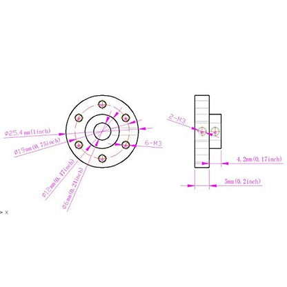 2PCS Black Rigid Flange Shaft Coupling,Universal Aluminum MOUNTING HUB for 6mm Shaft Pair with M3 Thread - style: 6mm-Black
