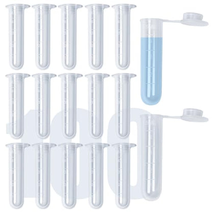 100Pcs 5ml Centrifuge Tubes with Snap Cap, Small Sterile Microcentrifuge Tube Test Vials Plastic Sample Storage Container for Lab - size: 5ML-100PACK