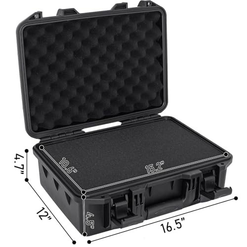 TORIBIO Hard Carrying Case with Foam Shockproof Storage 17.5"x10.5"x4.7" - size: 17" x 10.3" x 4.7"