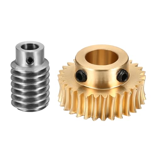 uxcell Worm Gear Set Right Rotation 30T 1 Module 30:1 Reduction Rate - size: Gear-12mm, Worm-8mm Bore, style: 1M-30T