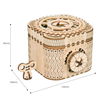 ROKR 3D Wooden Puzzle Mechanical Treasure Box Model DIY Brain Teaser Projects for Adult Age 14+ Birthday Gift Educational Toys Wooden Puzzles for Adults