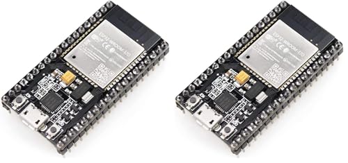 HiLetgo ESP-WROOM-32 ESP32 ESP-32S Development Board 2.4GHz Dual-Mode WiFi + Bluetooth Dual Cores Microcontroller Processor Integrated with Antenna RF AMP Filter AP STA for Arduino IDE (Pack of 2) - size: Small (Pack of 2)