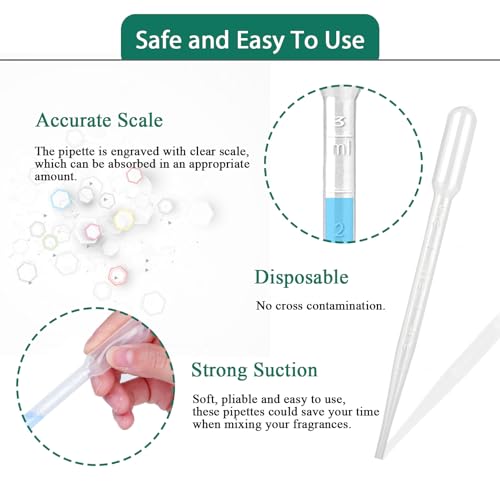 moveland 100 PCS 3ML Dropper Pipettes Essential Oil Transfer for Crafting