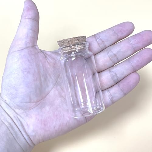 8 pcs 50ml Small Glass Bottles with Cork Stopper,Potion Bottles Halloween Candy Glass Bottle Decorative,Vials Jars,Cute Storage Jar,Wishing Bottle 37x70mm(1.46x2.76inch) - size: 37x70mm(1.46x2.76inch)