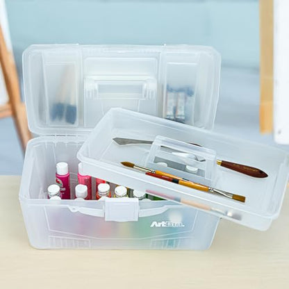 ArtBin Twin Top 17-Inch Craft Supply Box with Handle, Translucent
