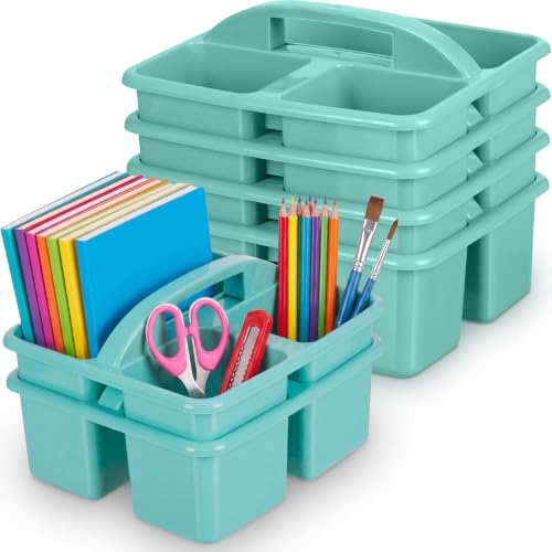 Geelin 6 Pack Classroom Caddy with Handle Plastic Storage Caddy, Green