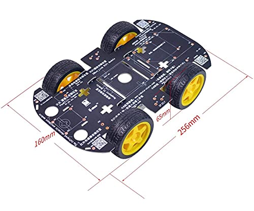 Robot Chassis 4WD Robot Car Smart Chassis Kit with 4 TT Motor for Arduino/Raspberry Pi/Jetson Nano, Smart Robotic Car Chassis DIY Learning Kit