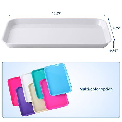 JMU White Dental Procedure Trays Flat Trays Size B 13.25" X 9.75" - color: White