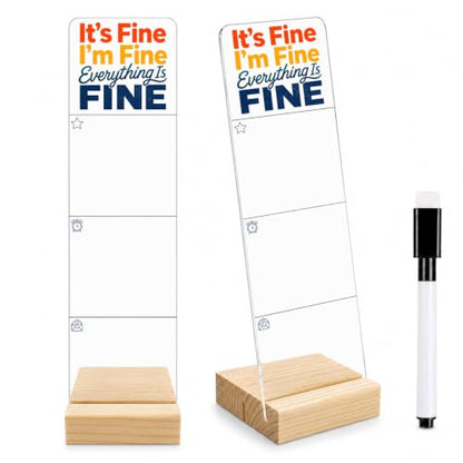 Motivational Memo Board Everything is Fine Acrylic Sign Monitor Memo Board - color: It's Fine I'm Fine Everything is Fine