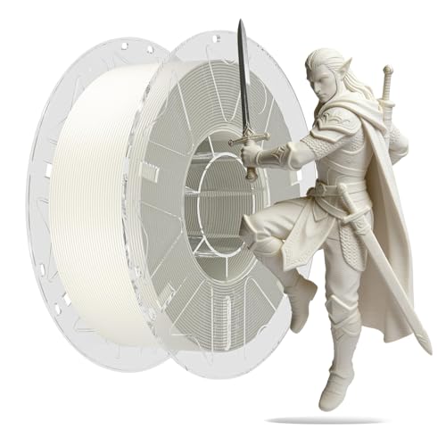 Creality 3D Printer RFID Filament, Hyper PLA Filament 1.75mm Bundle for 3D Printing, Hyper PLA RFID Filament No-Tangling High Precision, 1KG(2.2 lbs) Spool (White) - color: White