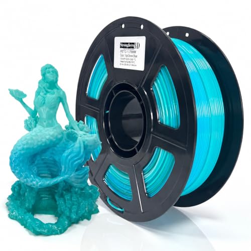 PETG 3D Printing Filament 1.75mm,Ice Snow,Blue,Turquoise,Multi Color,Net Weight 1kg(2.2lbs) - color: Icesnowblue