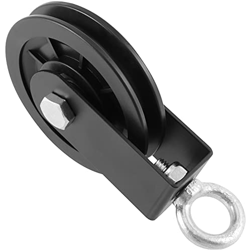 3 Pack 3.54 in/90 mm Pulley System Cable Pulley Silent Bearing Traction Wheel, Heavy Duty Nylon Gym Cable Pulley with U-Shaped Fixed Bracket, 360 Degree Rotation Traction Wheel