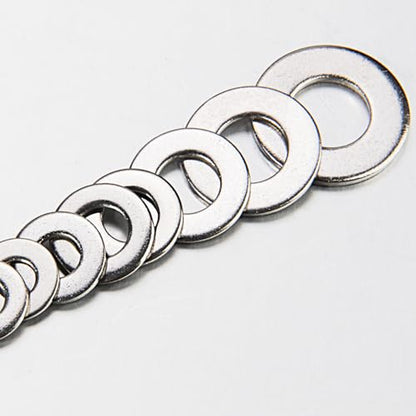 Linkup 550 Pcs SAE Flat washers for Screws for Bolts 2# 4# 6# 8# 10# 12# 3/16'' 1/4'' 5/16'' 3/8'' 7/16'' 1/2'',(18-8) 304 Stainless Steel washers Assortment kit, ANSI/ASME B18.22.1 Metal Washers Set - size: SAE 550pcs set