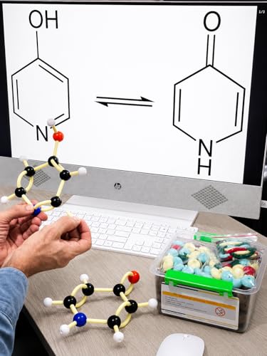 Molecular Model Kit (470 Pieces) – Organic & Inorganic Chemistry Set with 3D Orbitals sp3/sp2/sp/sp3 d/sp3 d2 Hybridization, Ball and Stick Model with 3D orbitals and noncovalent interactions