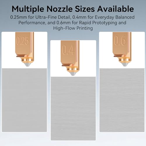 4PCS AD5X Quick-Swap Copper Alloy Hardened Steel Nozzle-0.25/0.4/0.6/0.8mm - color: 4PCS 0.25mm+0.4mm+0.6mm+0.8mm