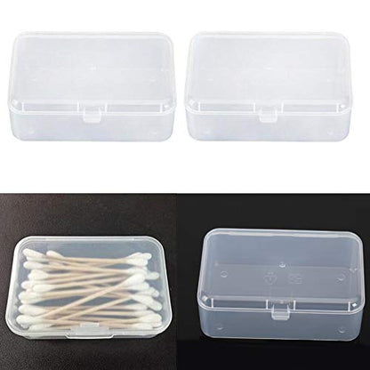 AKOAK Clear Polypropylene Rectangle Mini Storage Containers Box with Hinged Lid for Accessories,Crafts,Learning Supplies,Screws,Drills,Battery,Pack of 4 (3.46" x 2.24" x 1.18") - size: 3.46" x 2.24" x 1.18"