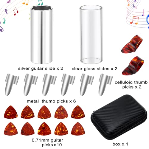 AUGSHY Guitar Slide,Guitar Accessories Kit Set - color: Multicolor 3