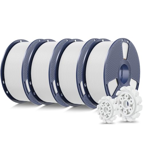 SUNLU PLA+2.0 3D Printer Filament, White, 4-Pack (4KG) - color: 1kg*4 White+white+white+white, size: 4kg
