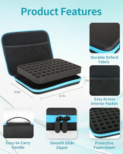60 Slots 3ml Insulin Vial Holder, Peptide Vial Storage Case for Fridge and Travel, Fits 1ml 3ml Standard Vials, Diabetic Supplies (Case Only) - size: 3ml