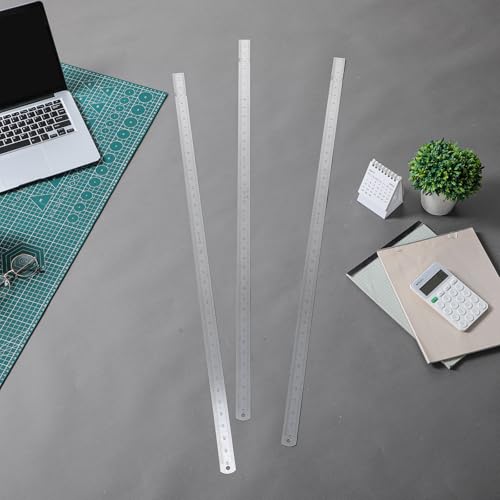 EBOOT 3 Pack 40inch Metal Rulers, Imperial Metric - size: 40inch