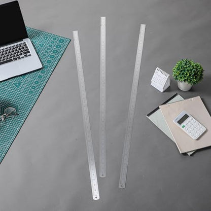 EBOOT 3 Pack 40inch Metal Rulers, Imperial Metric - size: 40inch