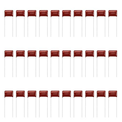 MECCANIXITY 30 Pcs Metallized Polypropylene Film Capacitors 102J 0.001UF - size: 102J 0.001UF