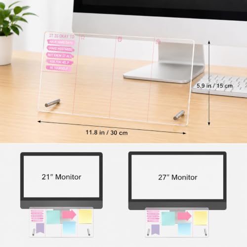Motivational Acrylic Memo Board Pink Desk Accessories Mental Health Gifts - color: It is Okay to