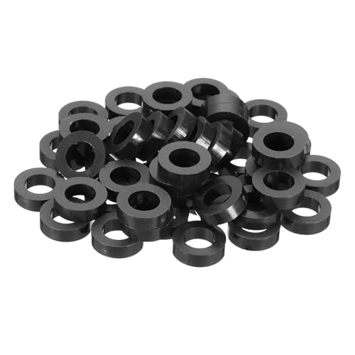 PATIKIL 50Pcs M8 ABS Spacers 5/16" ID x 9/16" OD x 5/32" L Plastic Round Spacer Washers Black Standoff Nut Unthreaded for M8 or 5/16 inch Screws Bolts Electrical Outlet - size: 5/16" ID x 9/16" OD x 5/32" L