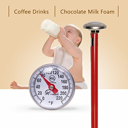 KT THERMO Instant Read 1-Inch Dial Thermometer,Best for The Coffee Drinks,Chocolate Milk Foam - size: 1-PACK