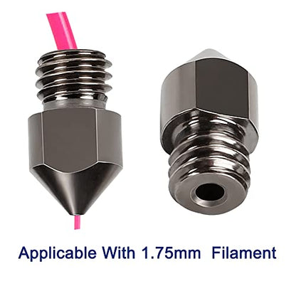 3D Printer Nozzles Hardened Steel Nozzles Extruder MK8 0.2mm, 0.3mm, 0.4mm, 0.5mm, 0.6mm, 0.8mm, 1.0mm for CR-8/CR-10/Ender 3/Ender 3S/5/6 and so on