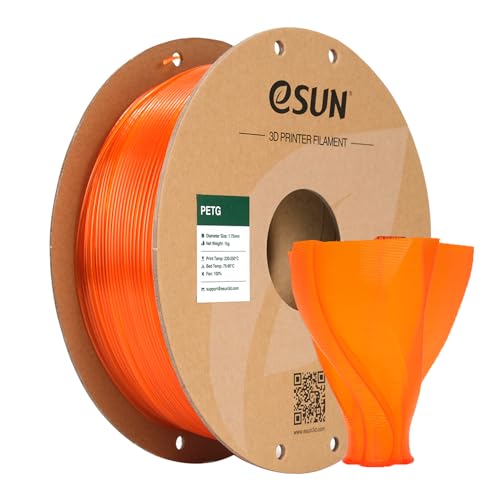 eSUN PETG Filament 1.75mm, 3D Printer Filament PETG, Dimensional Accuracy +/- 0.05mm, 1KG Spool (2.2 LBS) 3D Printing Filament for 3D Printers, Orange - color: I-orange, size: PETG 1.75MM - 1KG