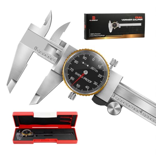 Dial Caliper 0-6" Precision 0.001" Accuracy with Protective Case