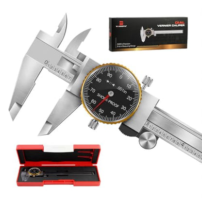 Dial Caliper 0-6" Precision 0.001" Accuracy with Protective Case