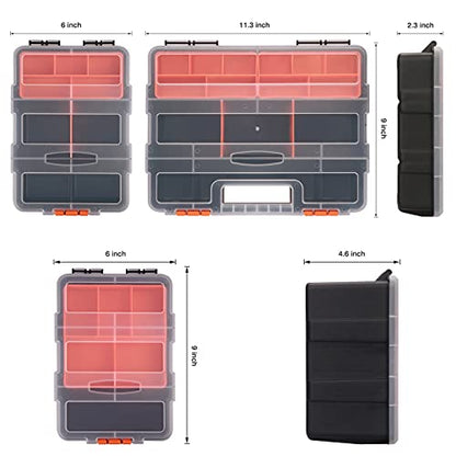 Makitoyo MP009 Hardware & Parts Organizers Versatile and Durable Storage Toolbox, 4PCS Set