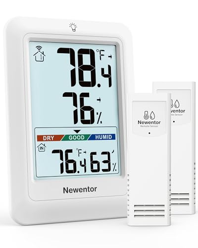 Newentor Indoor Outdoor Thermometer Wireless with 24H/48H/ALL-TIME High Low - color: White, size: with 2 sensor