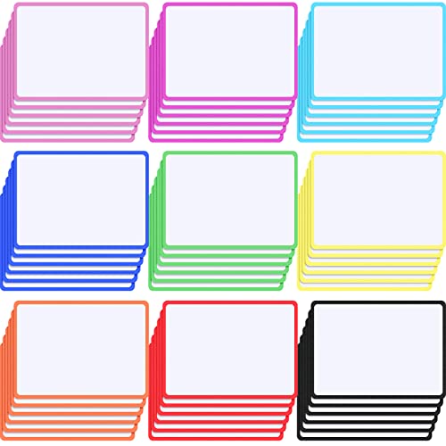 54 Pack Magnetic Blank Cards - Large Dry Erase Magnets, Multipurpose Erasable Labels - 5.6 x 3.7 Inch (Color Borders) - style: Color Borders
